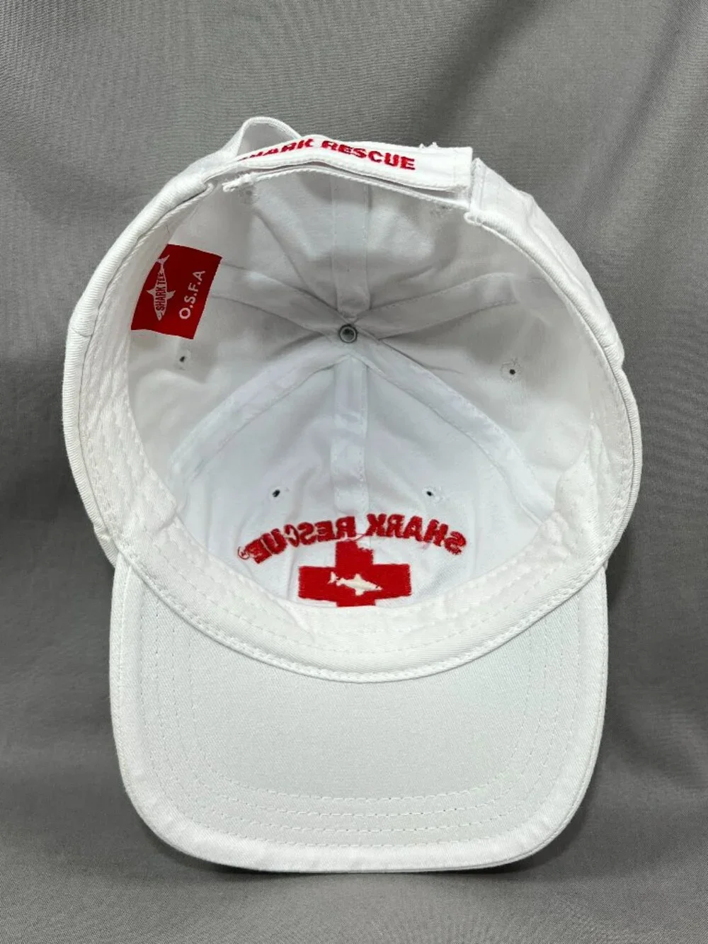 Shark Rescue Jensen Beach Florida Hat Strapback White Adjustable Adult Dad Cap